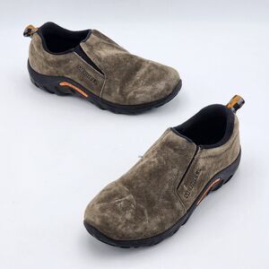 Merrell Kid's Jungle Moc Slip On Outdoor Leather Shoes Brown Big Kids' Size 5